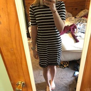 Old navy black and white stripe T-shirt dress